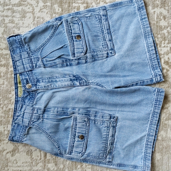 Cabela's Pants - Cabela's 7-Pocket Hiker High Rise Cargo Jean Shorts 6 Blue